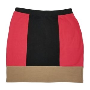 GIANNI BINI colorblock page knit pencil skirt